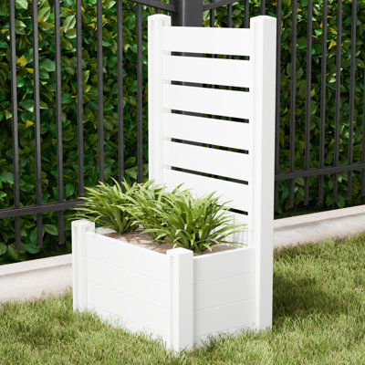 Boîte à fleurs surélevée en PVC avec écran d'intimité - Boîtes de fenêtre d'extérieur polyvalentes pour jardins