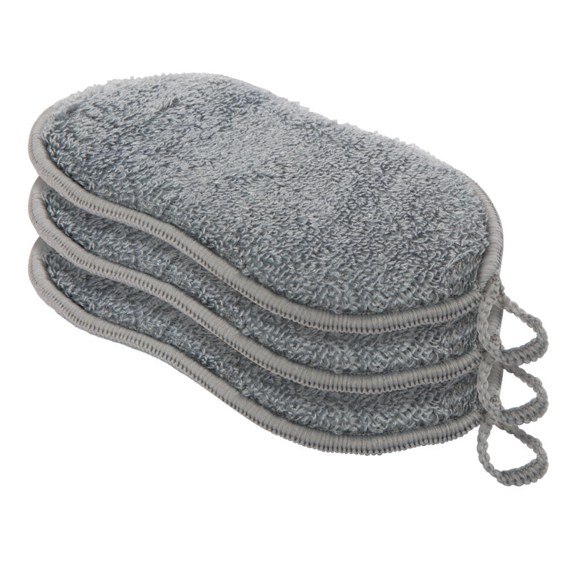 Set of 3 Bambou Sponges, Gray