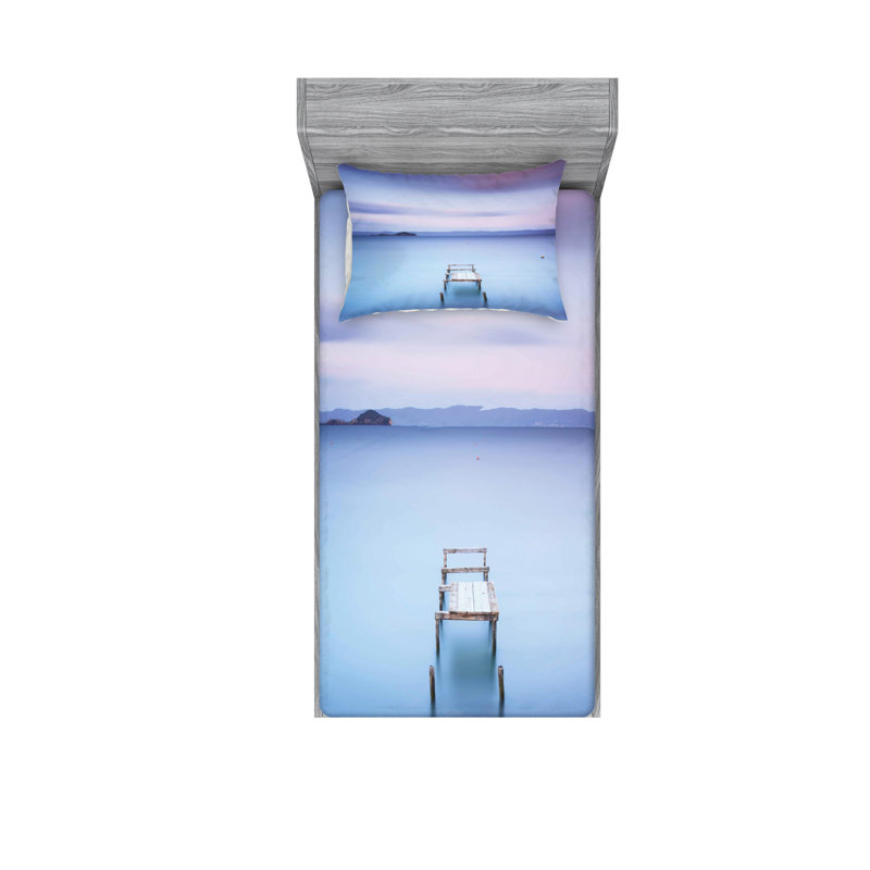 Ensemble de draps jettyon bolsena lake, Ensemble de draps pour lit simple TG avec drap-hou