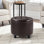 Repose-pieds rond en cuir 19,75 po Amable