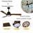 42-Inch Ceiling Fan With Light, Solid Wood Blades, 2 Downrods For Sloped Ceiling ≤15°, Quiet Reversible Dc Motor, App & Remote Control, 6 Speeds, Timer, Dimmable Full-Spectrum Led, For Bedroom