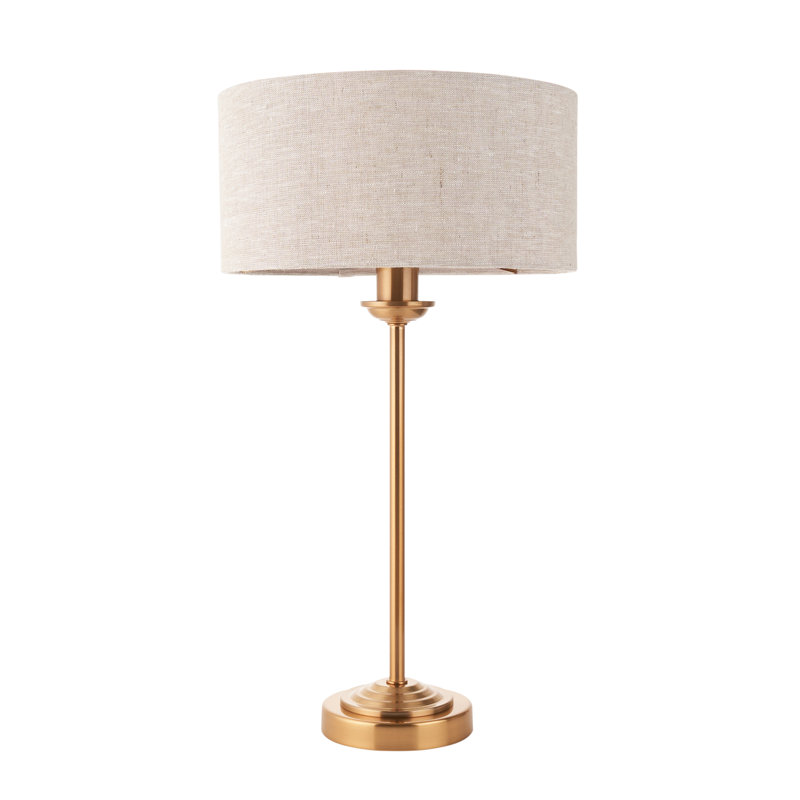 Landover Table light finished in Vintage Brass and Natural