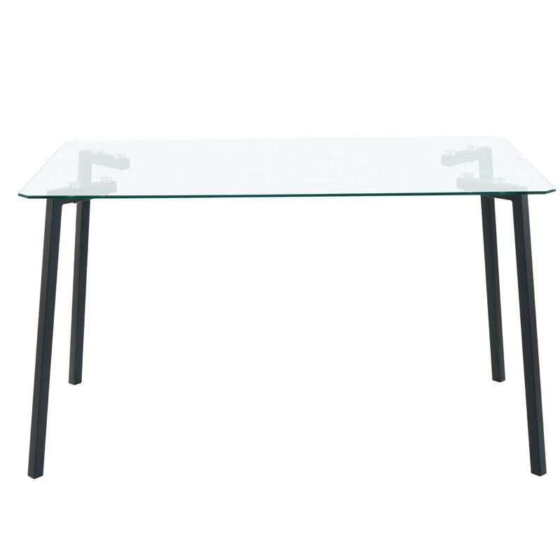 Table de salle à manger carrée en verre 51,2 po Modern Modern