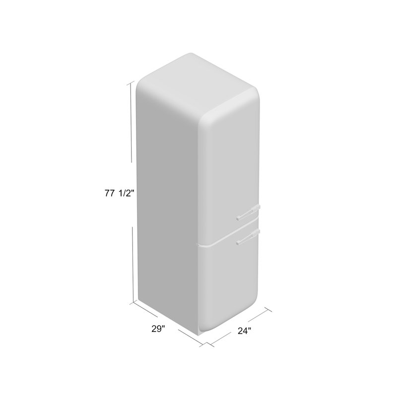 SMEG 50s Style 24" Bottom Freezer 12.8 cu. ft. Energy Star Refrigerator, Left, Pastel Blue