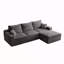 Canapé modulaire en forme de L «110», canapé 3 places à compression complète avec méridienne, sans assemblage requis pour le salon, canapé modulaire à assise profonde (velours côtelé, gris)-1005111655