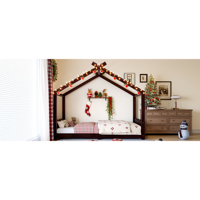 Lits simples en bois espresso peu encombrants pour enfants au design moderne