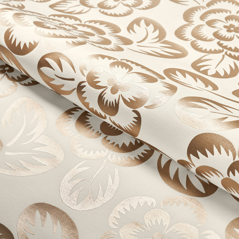 Angelica Floral Fabric, Champagne/Ivory