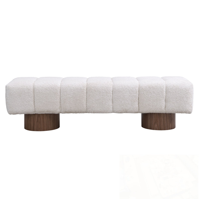 Upholstered Bench with sturdy legs, Beige