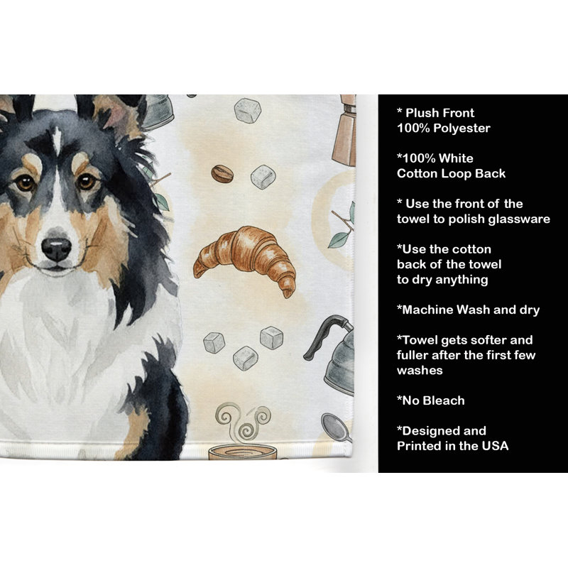 Serviette de cuisine Coffee Bar, Sheltie tricolore