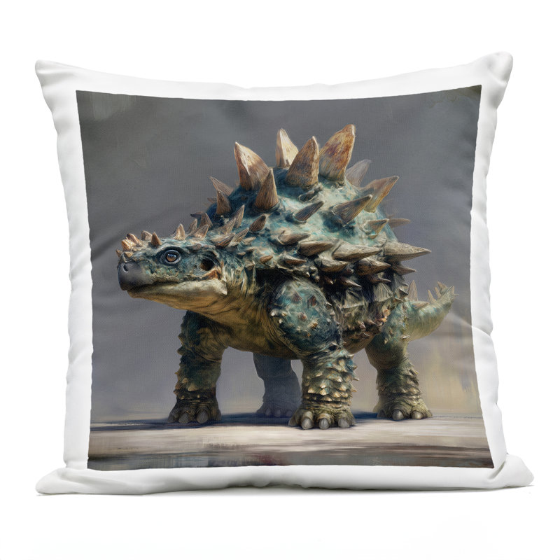 Coussin d'extérieur pré-historique Portrait ankylosaure imprimé par Wumples