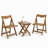 Mirina 2 - Person Wood Patio Dining Set with Rectangular Table-1274700039