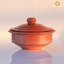 Pot à caillé en argile non émaillée de qualité supérieure | Dahi Handi régulier | Pot à yogourt Terracota | Support en argile pour service avec couvercle, 1 litre, rouge