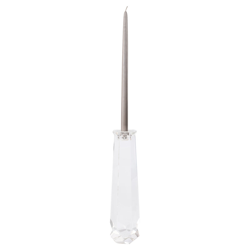 Faceted Candlestick, 13.5" H x 3.75" W x 3.75" D