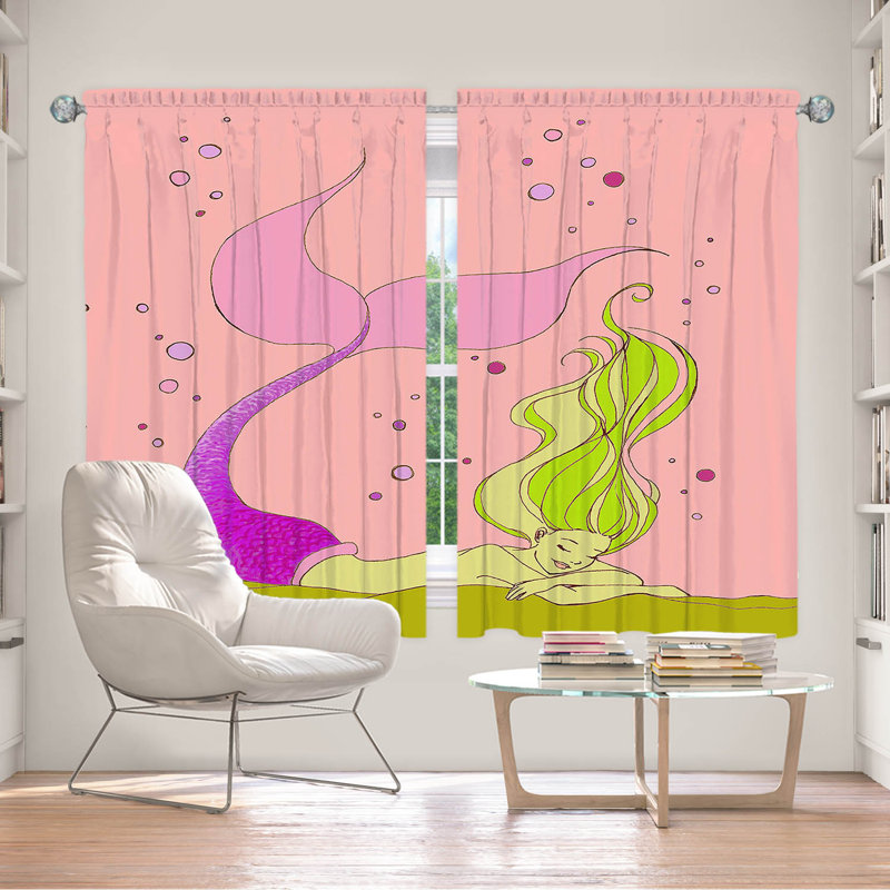 Room Darkening Curtain Pair, 56" W x 78" L, Pink