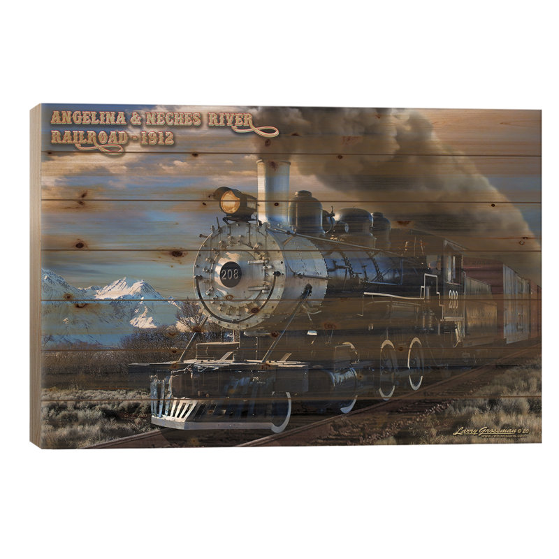 " A&Nr Train " by Larry Grossman, 26" H x 40" W x 1.5" D