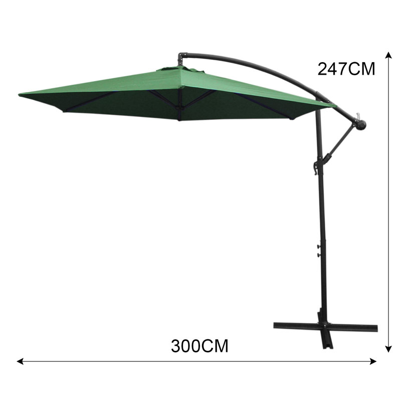 Ernie 300cm Cantilever Parasol, Green