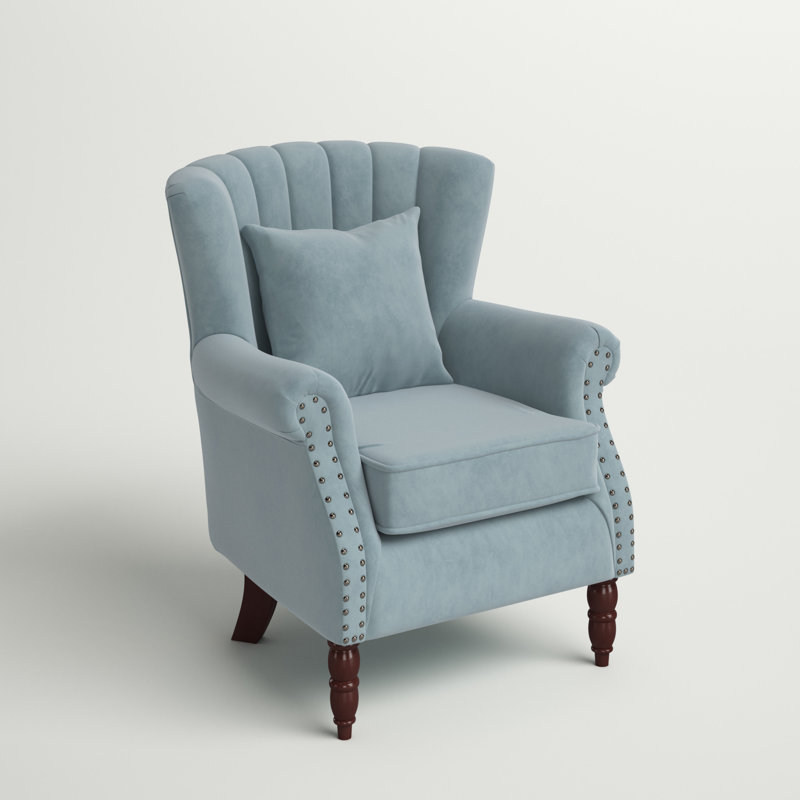 Johnathan 29'' Wide Velvet Wingback Chair, Teal Velvet