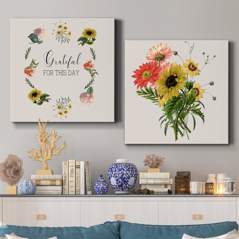 Grateful - ensemble de 2 impressions, H 24 po x l 48 po x P 1 po, Toile tendue