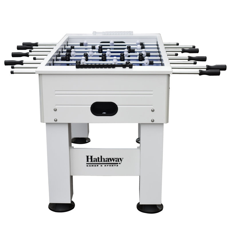 Highlander 55'' White Outdoor Foosball Table with Aluminum Rods
