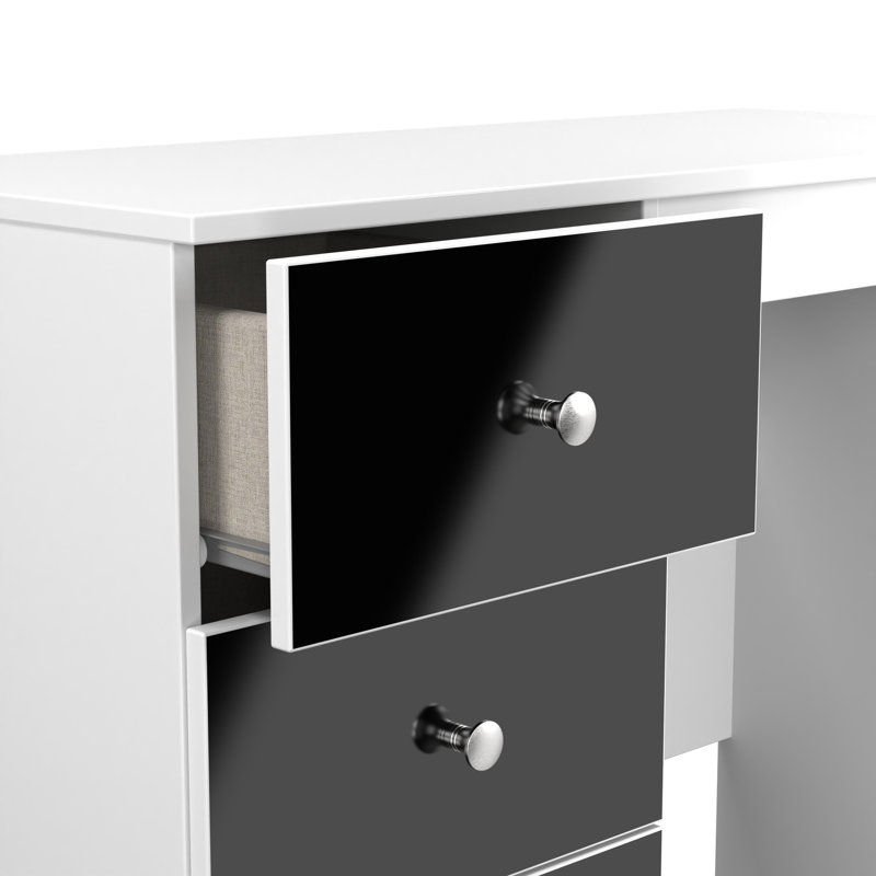 Borth 3 Drawer Vanity (Ready Assembled), Black/White