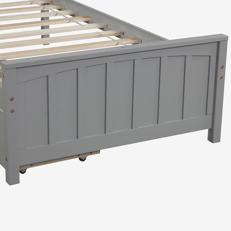 Lit plateforme simple avec rangement Casimiro, gris