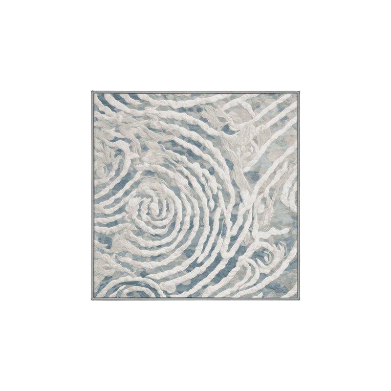 Tapis gris lavable à la machine, Carré 4 pi