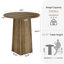 Table de bar ronde de 39,37 po de hauteur avec plateau de table brun et base en bois-1070210611