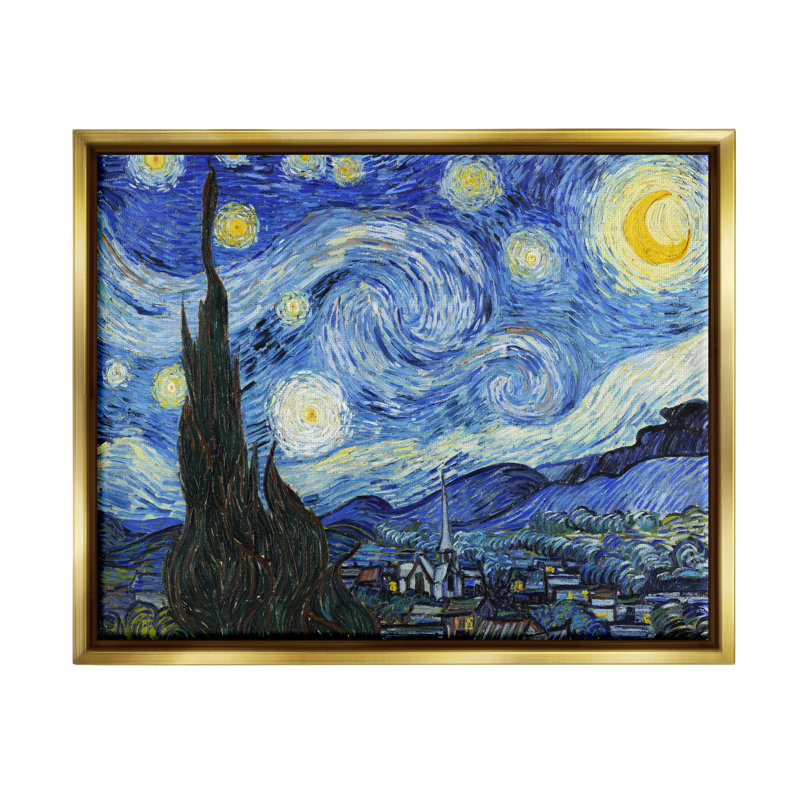 Van Gogh Starry Night Post Impressionist, impression sur toile par Vincent Van Gogh, H 17 po x l 21 po x P 1,7 po