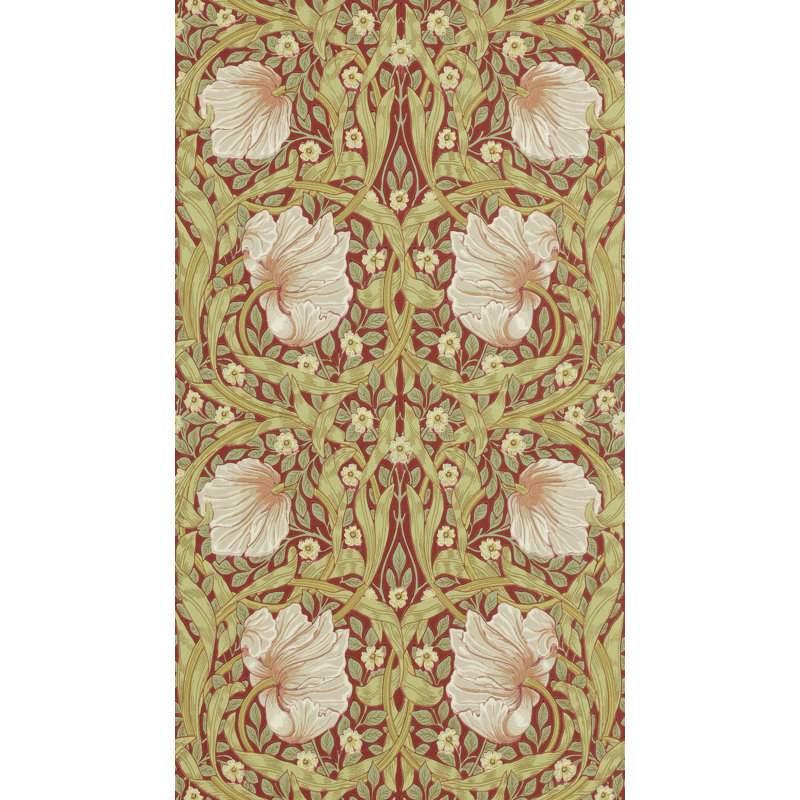 Morris Archive Pimpernel Wallpaper, Brick/Olive
