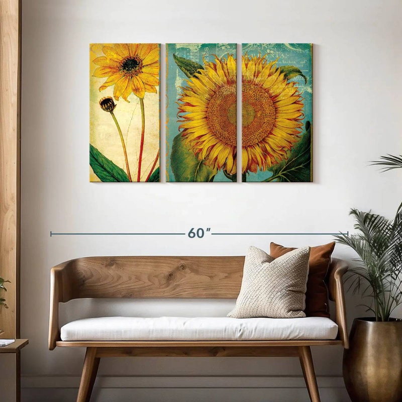Harnek Sunflower Collage, 14" H x 23" W
