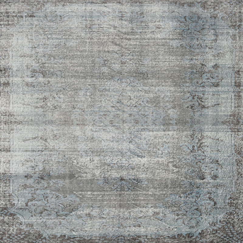 Tapis abstrait gris, Carré 6 pi