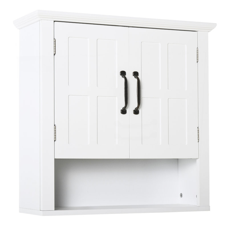 Medicine Cabinet, 3-Tier Bathroom Wall Cabinet With Adjustable Shelf And 2 Doors, Bathroom Cabinet For Over The Toilet, White