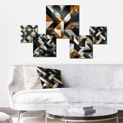 Sabra - Geometric Wall Decor Set Of 5