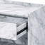 Accent Table In White Printed Faux Marble With Finish, 1 Storage Drawer, Open Area, Metal Base, 1/2 Extension Drawer Glide, 0.59" Thick Top, And Combination, 24" Width, 16" Depth, 25" Height, 38 Lb