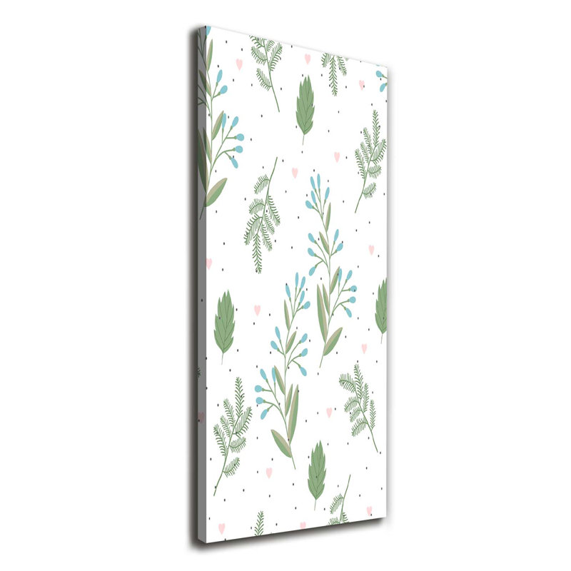 Leaves And Hearts - Wrapped Canvas Print