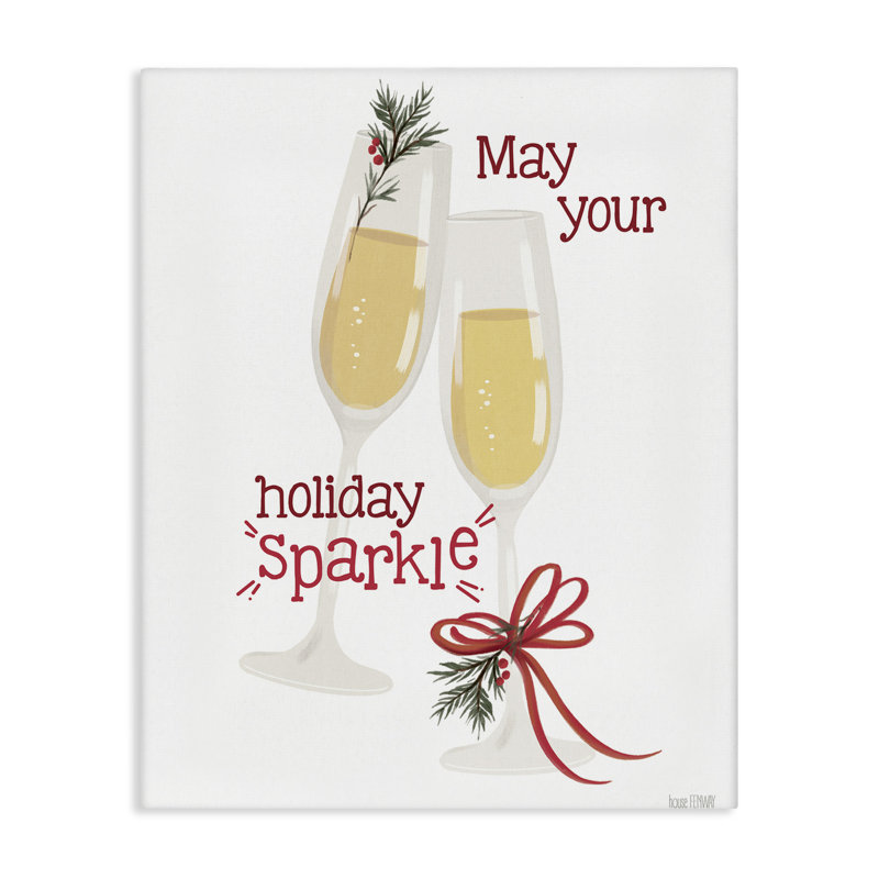 «May Your Holiday Sparkle», art mural sur toile, conçu par House Fenway, H 20 po x l 16 po