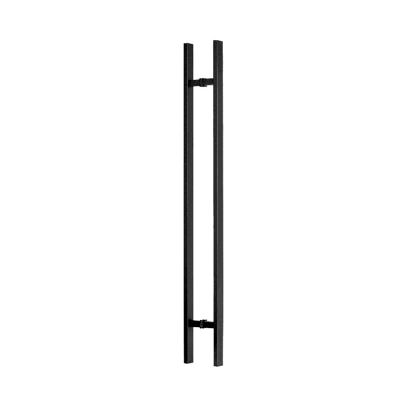 Poignée de porte longue, poignée d'entrée en forme de «H» rectangulaire, acier inoxydable 304, Noir, noir, noir, noir