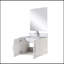 Meuble-lavabo simple blanc lustré 24 po X P 22 po D, comptoir en marbre de Carrare, 18 po Ensemble miroir et robinet