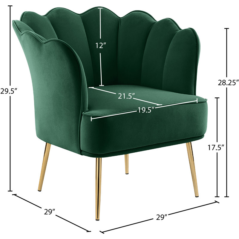 Ulysses Velvet Barrel Chair, Green Velvet