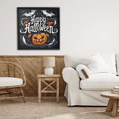 Joyeux Halloween avec détails ornés, estampe numérique, design by Creative Studio