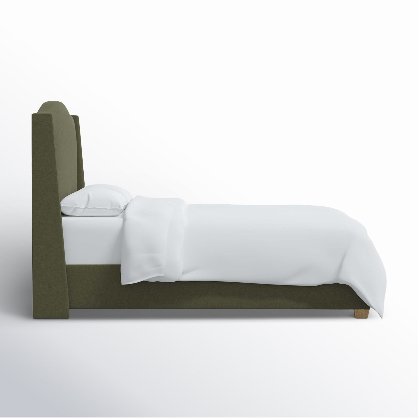 Allis Wingback Platform Bed, King, Zuma Laurel Textured Linen