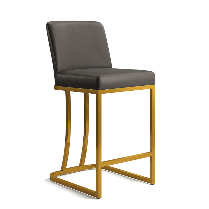 Tabouret Seese, Gris, Tabouret de comptoir (siège d’une hauteur de 24, Or