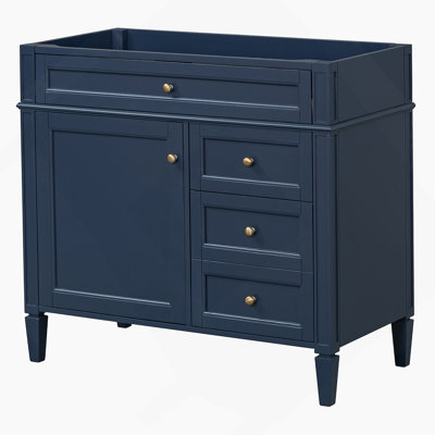 Meuble-lavabo de 36 po sans lavabo supérieur, armoire de rangement moderne avec 2 tiroirs et un tiroir rabattable (n'inclut pas le lavabo)