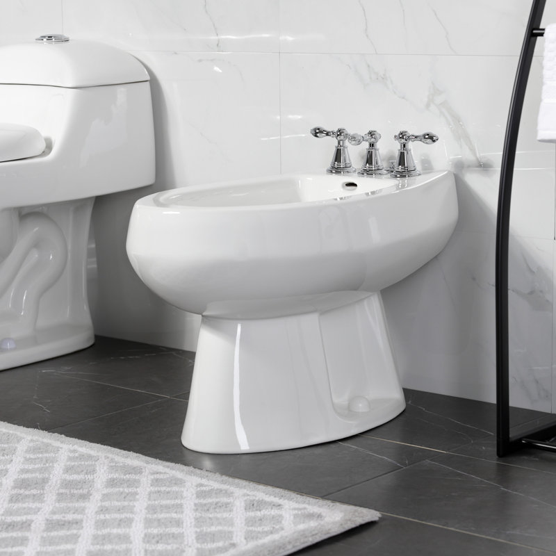 Robinet de bidet vertical à trois poignées Victorian, Chrome poli