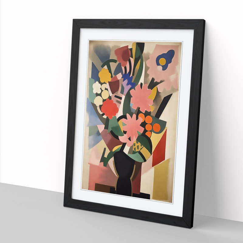 Bauhaus Flowers Vol.3 - Single Picture Frame Print, Black Framed, 34cm H x 25cm W x 2cm D