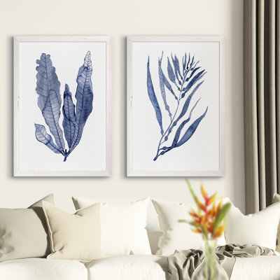 Seaweed Under Water III" - 2-Piece Painting Print Set