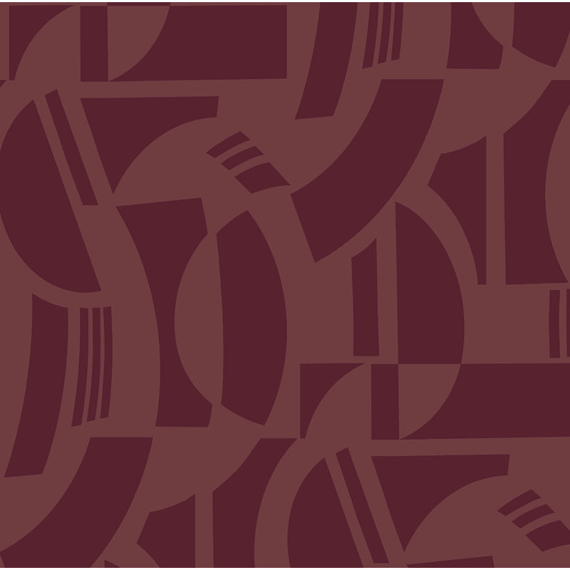 Carter Geometric Flock Wallpaper, Red