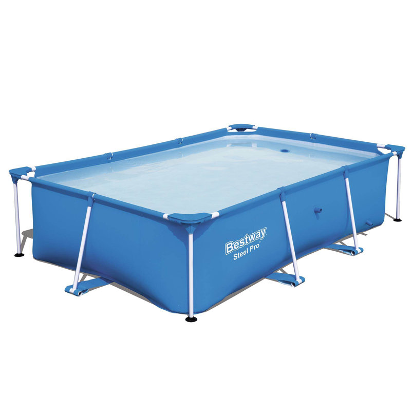 Bestway 8.5ft x 5.5ft x 24in Rectangular Above Ground Pool Frame with Filter Pump
