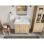 Atlanta White Oak Wood 36 In. W X 22 In. D Left Offset Sink Bathroom Vanity With 2 In. Frosty Carrara Quartz-108957369