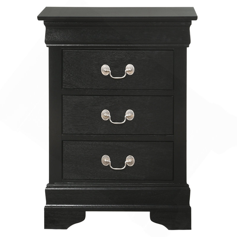 Timeless Black Nightstand With Storage Options, Black